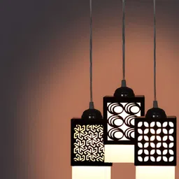 Gojeeva Black Wood Square Shaped Wall Lamp-47