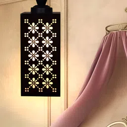 Gojeeva Black Wood Square Shaped Wall Lamp-22