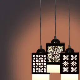 Gojeeva Black Wood Square Shaped Wall Lamp-image-90