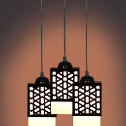Gojeeva Black Wood Square Shaped Wall Lamp-image-99