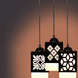 Gojeeva Black Wood Square Shaped Wall Lamp-23