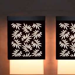 Gojeeva Black Wood Square Shaped Wall Lamp-image-99