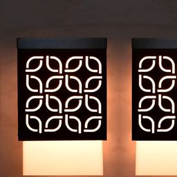 Gojeeva Black Wood Square Shaped Wall Lamp-image-83