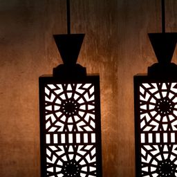 Gojeeva Black Wood Square Shaped Wall Lamp-47