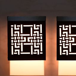 Gojeeva Black Wood Square Shaped Wall Lamp-picture-24