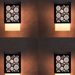 Gojeeva Black Wood Square Shaped Wall Lamp-image-62
