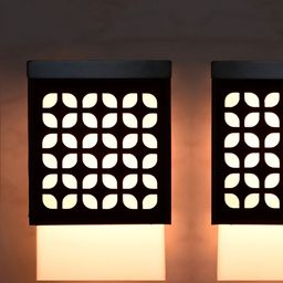 Gojeeva Black Wood Square Shaped Wall Lamp-image-75