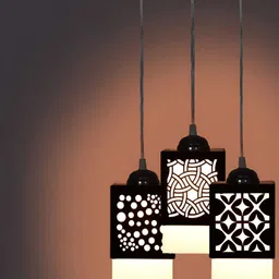 Gojeeva Black Wood Square Shaped Wall Lamp-picture-12
