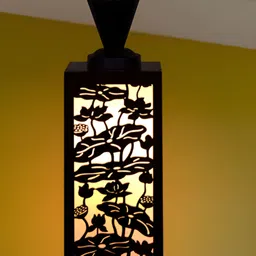 Gojeeva Black Wood Square Shaped Wall Lamp-11