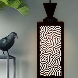 Gojeeva Black Wood Square Shaped Wall Lamp-image-55