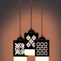 Gojeeva Black Wood Square Shaped Wall Lamp-image-65