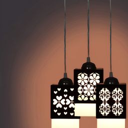 Gojeeva Black Wood Square Shaped Wall Lamp-picture-4