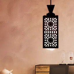 Gojeeva Black Wood Square Shaped Wall Lamp-29