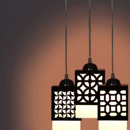 Gojeeva Black Wood Square Shaped Wall Lamp-0