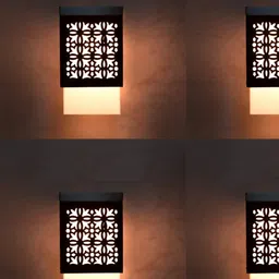 Gojeeva Black Wood Square Shaped Wall Lamp-image-95