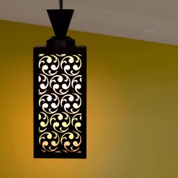 Gojeeva Black Wood Square Shaped Wall Lamp-24