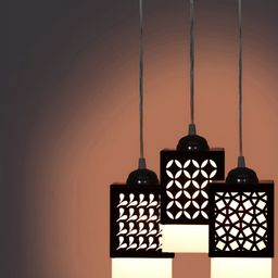 Gojeeva Black Wood Square Shaped Wall Lamp-35