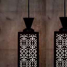 Gojeeva Black Wood Square Shaped Wall Lamp-46