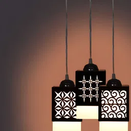 Gojeeva Black Wood Square Shaped Wall Lamp-image-95