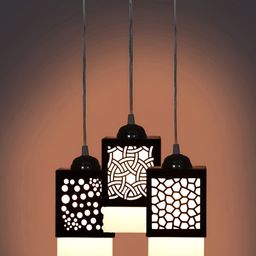 Gojeeva Black Wood Square Shaped Wall Lamp-image-66