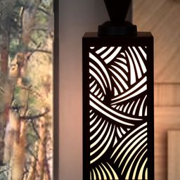 Gojeeva Black Wood Square Shaped Wall Lamp-image-49