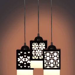 Gojeeva Black Wood Square Shaped Wall Lamp-picture-2