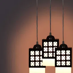 Gojeeva Black Wood Square Shaped Wall Lamp-image-78