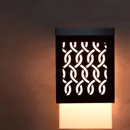 Gojeeva Black Wood Square Shaped Wall Lamp-43