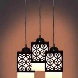 Gojeeva Black Wood Square Shaped Wall Lamp-image-99