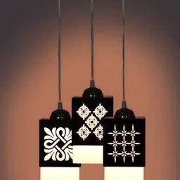 Gojeeva Black Wood Square Shaped Wall Lamp-image-83