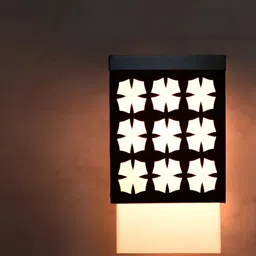 Gojeeva Black Wood Square Shaped Wall Lamp-image-96