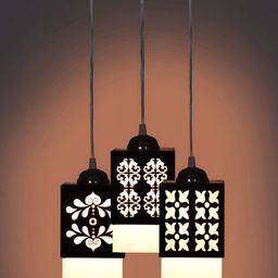 Gojeeva Black Wood Square Shaped Wall Lamp-17