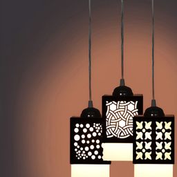Gojeeva Black Wood Square Shaped Wall Lamp-picture-32