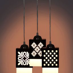 Gojeeva Black Wood Square Shaped Wall Lamp-picture-27