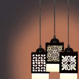 Gojeeva Black Wood Square Shaped Wall Lamp-23