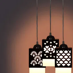 Gojeeva Black Wood Square Shaped Wall Lamp-image-92