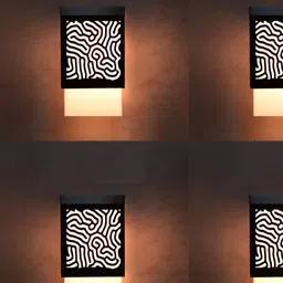 Gojeeva Black Wood Square Shaped Wall Lamp-image-61
