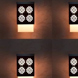 Gojeeva Black Wood Square Shaped Wall Lamp-image-66