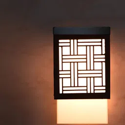 Gojeeva Black Wood Square Shaped Wall Lamp-picture-48