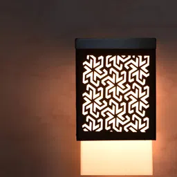 Gojeeva Black Wood Square Shaped Wall Lamp-image-63