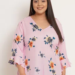 U&F Beyond Floral Print Bell Sleeve Crepe Top-picture-57