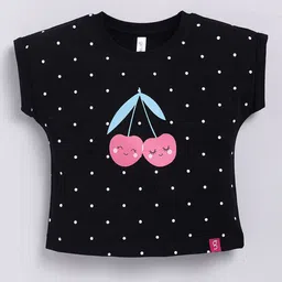 Ginie Girls Round Neck Graphic Printed Cap Sleeves Top-picture-14