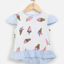 One Friday Blue Print Pure Cotton Top-image-37