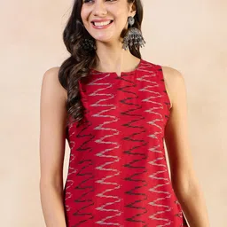 Anouk Geometric Print Cotton Styled Back Top-image-76