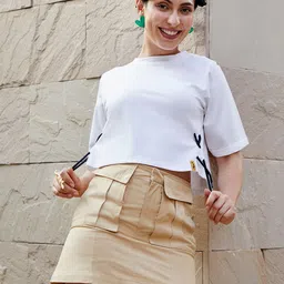 Campus Sutra Cotton Round Neck Short Sleeves Casual Tshirt-image-21