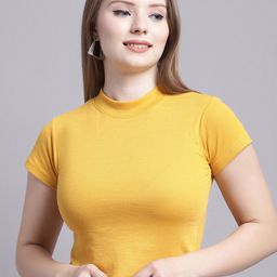 Jinfo Ribbed High Neck Crop Fitted Top-image-31