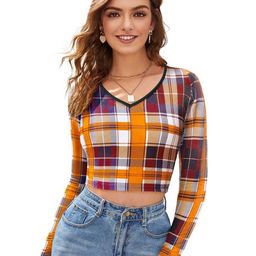 LONDON BELLY Women Multicoloured Checked Crop Top-image-46