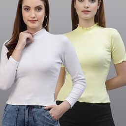Friskers Set Of 2 White & Yellow Top-image-73
