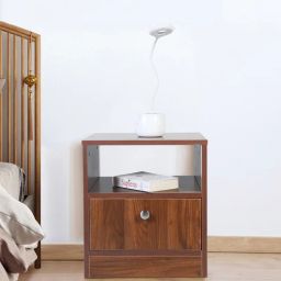 mintwud from pepperfry Den Bedside Table In Columbian Walnut Finish With Drawer-picture-21