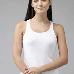 Van Heusen Women White Solid Antibacterial Colour Fresh Tank Top-image-40